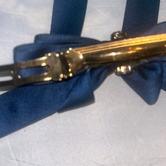 J. Crew Dark Navy Blue Embellished Bow Barrette (Never-Worn) - Picture 14 of 16